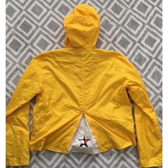 Vtg Y2K Tommy Girl Hilfiger Yellow Jacket Windbreaker Star Bell Sleeves L - Picture 9 of 11